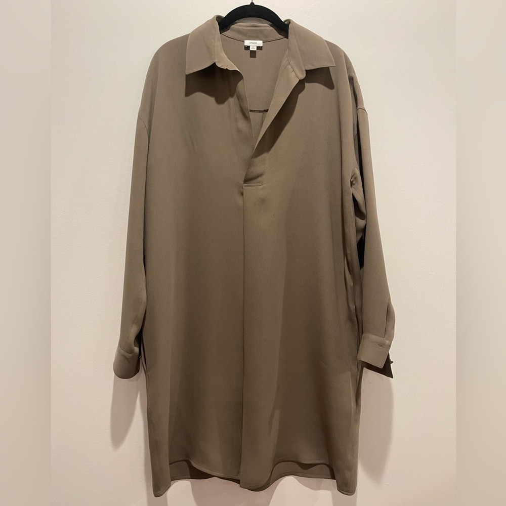 Vince Green Oversized knee length silk dress size M